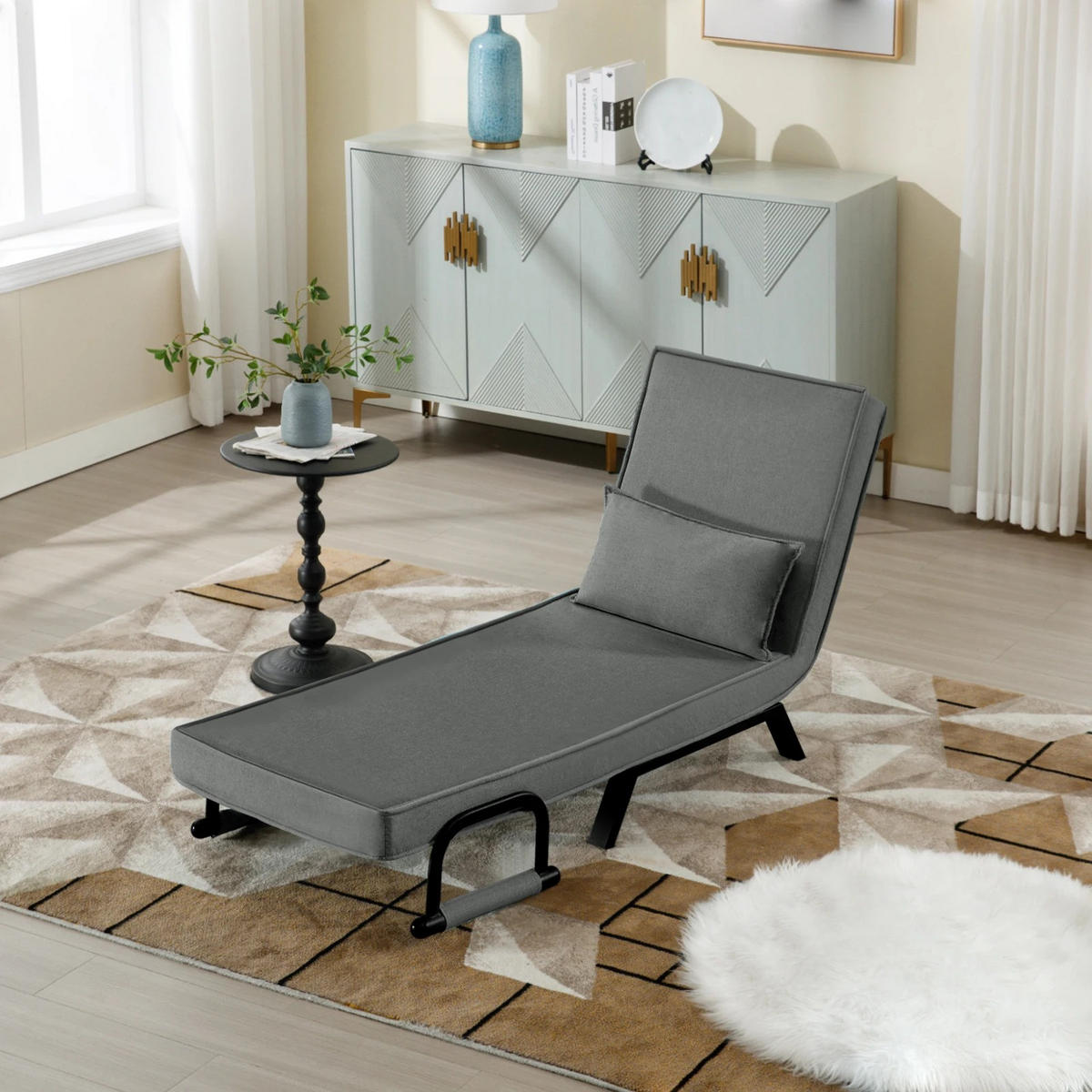 SCHLAFSOFA 3-in-1 Klappsofa Braun, 1 Stück, mit Kissen - Braun, Textil (65/75/78cm) - Kaket