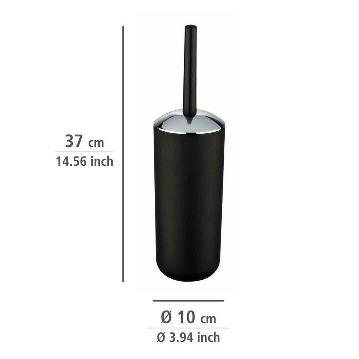 BÜRSTENBEHÄLTER Brasil Black 10/10/37 cm - Schwarz, Kunststoff (10/37/10cm) - Wenko