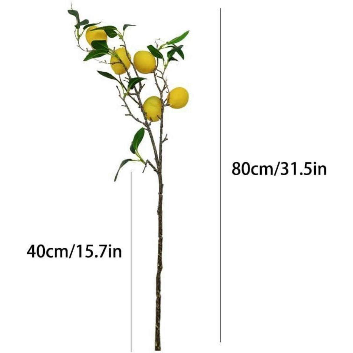 KÜNSTLICHE Zitrone 2-teiliges Set 80 cm - Gelb, Kunststoff (80cm)