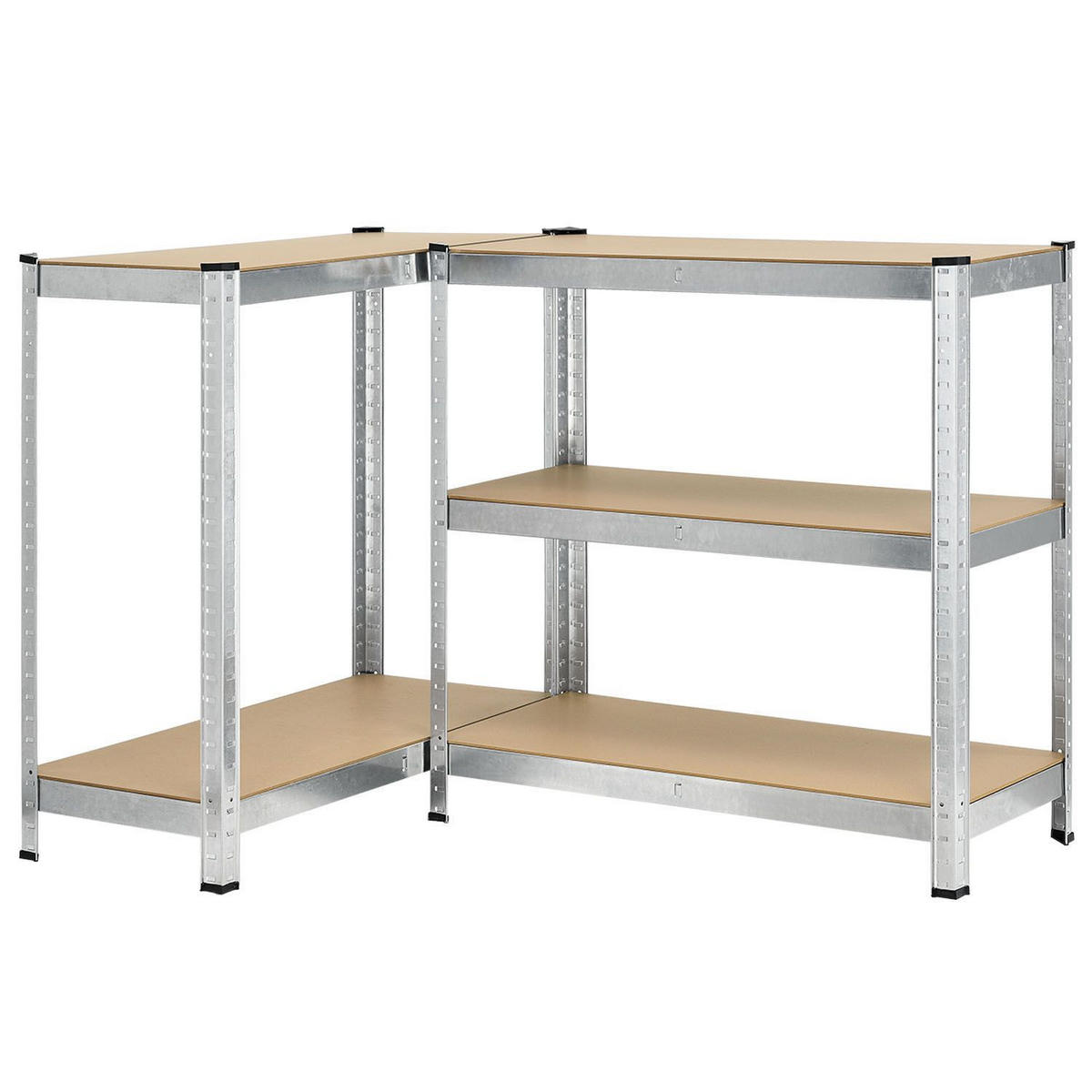 REGALSYSTEM Basic silber insgesamt 15 Böden (3er-Set) - Silberfarben, Metall (160/180/160cm) - Juskys