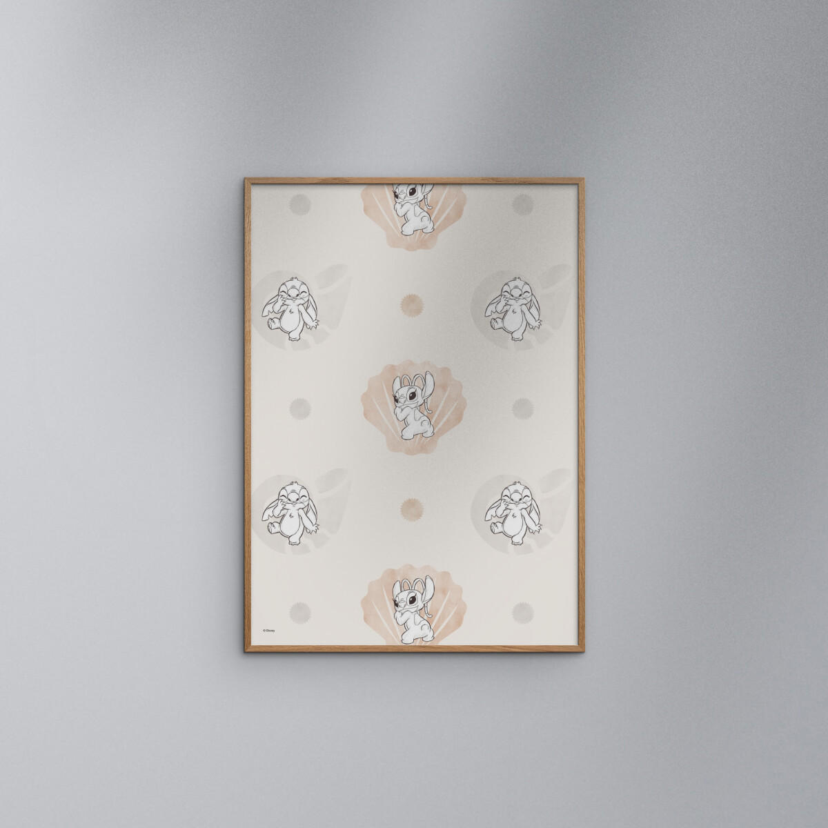 POSTER mit Rahmen Disney - Disney - Stitch Bubble Pattern - Eichefarben/Multicolor, Holz/Papier (50/70cm) - Poster&Frame