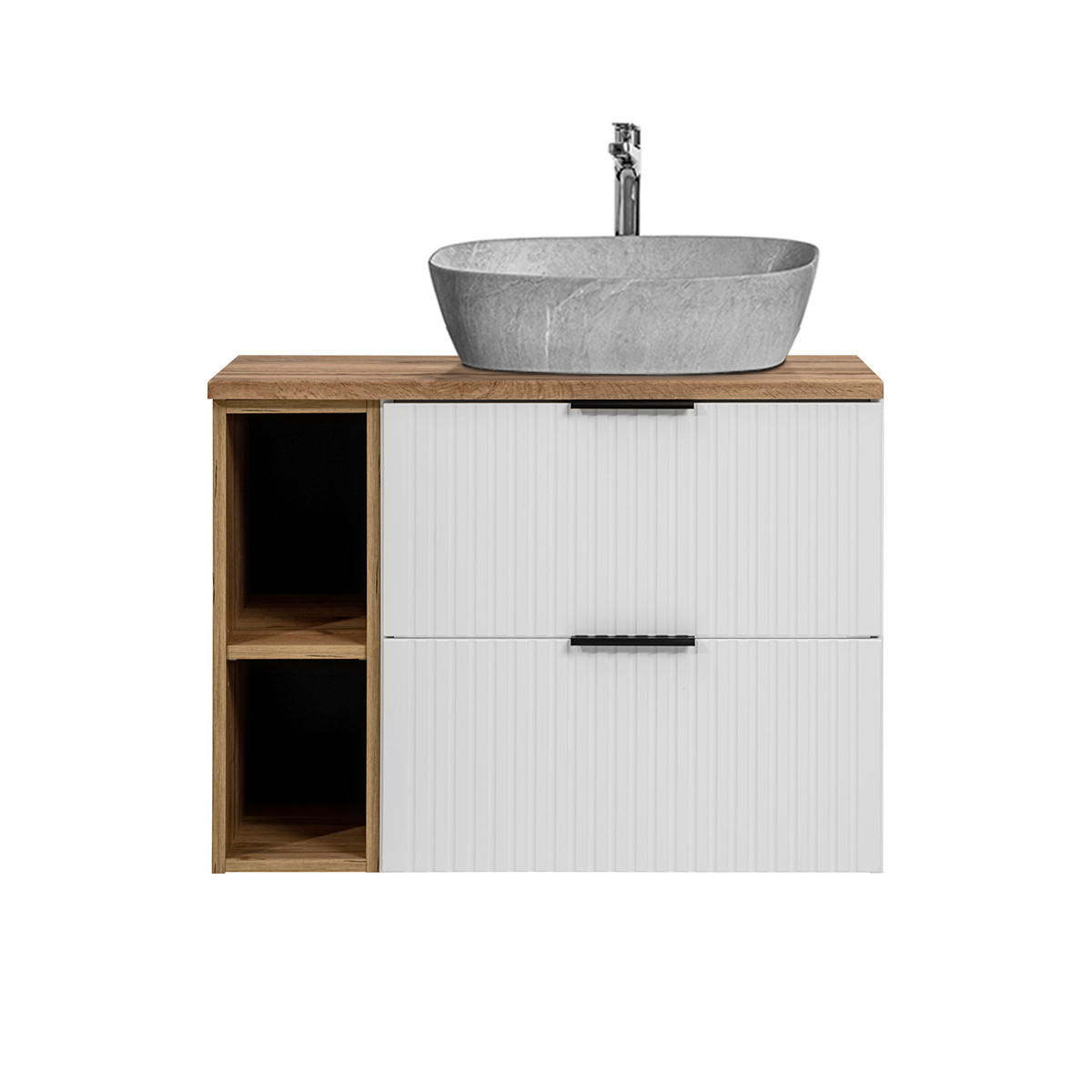 WASCHTISCH 80.6cm Adriel Weiß - Weiß, Holzwerkstoff (80.6/59/46cm) - Petits-meubles