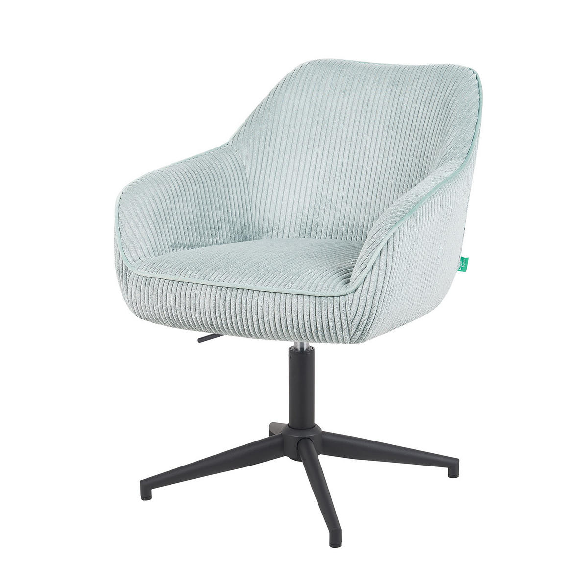 BÜROSTUHL Mika-Caro - Schwarz/Hellblau, Textil/Metall (60/79/61cm) - DUBI Möbel
