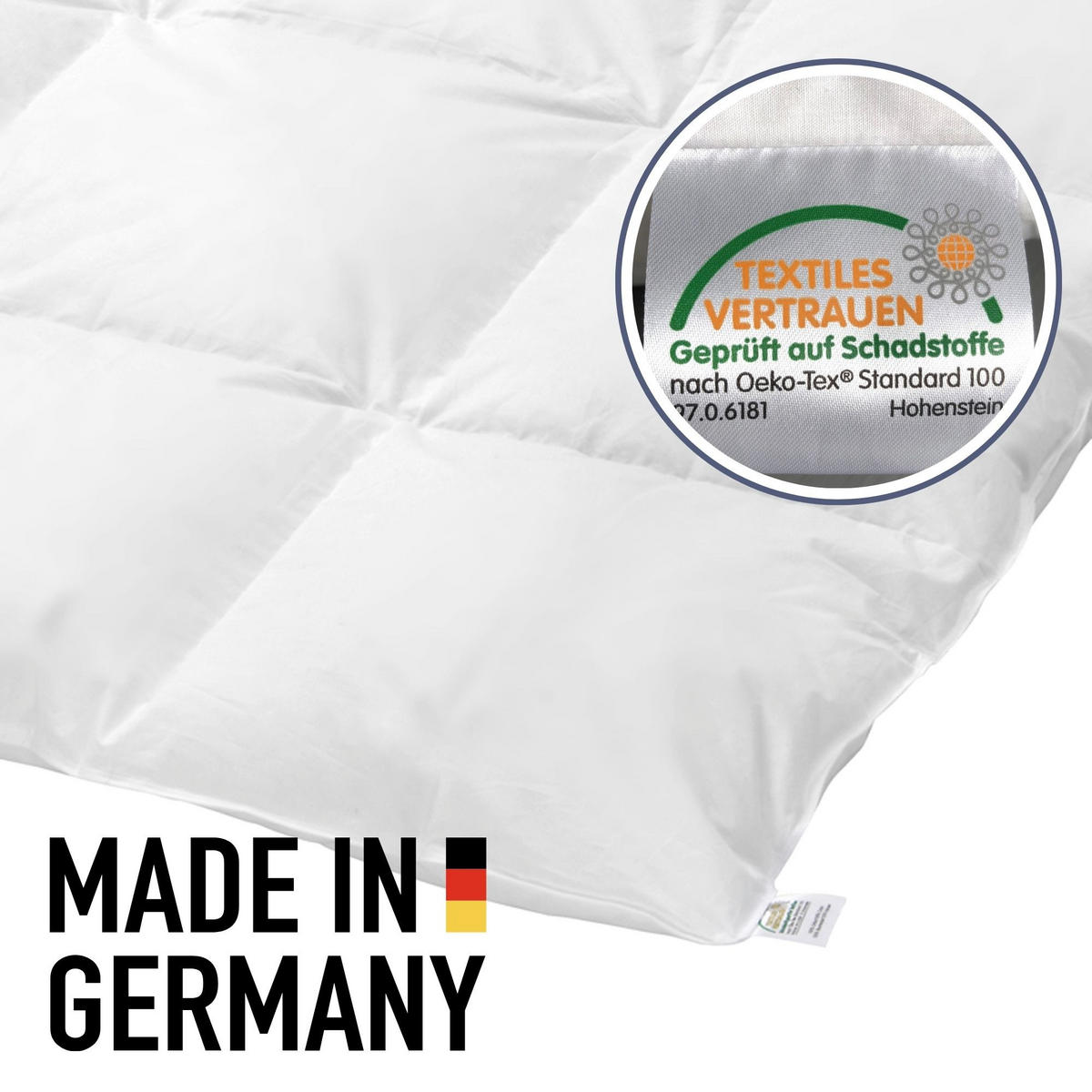 DAUNENDECKE Kinderdecke Steppdecke aus Daunen Klasse 1 antiallergen warm nicht beschwerend 300g - Weiß, Textil (135/100cm) - nordic coast company