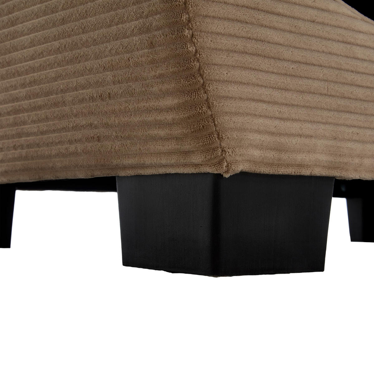 2-SITZER SOFA Cord Khaki mit Armlehnen und Rückenkissen - Hellbraun, Holzwerkstoff/Kunststoff (224/81/81cm) - WISHDOR