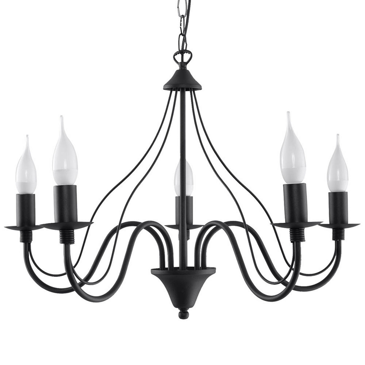 KRONLEUCHTER Stahl Schwarz rustikal - Schwarz, Metall (60/60/80cm)