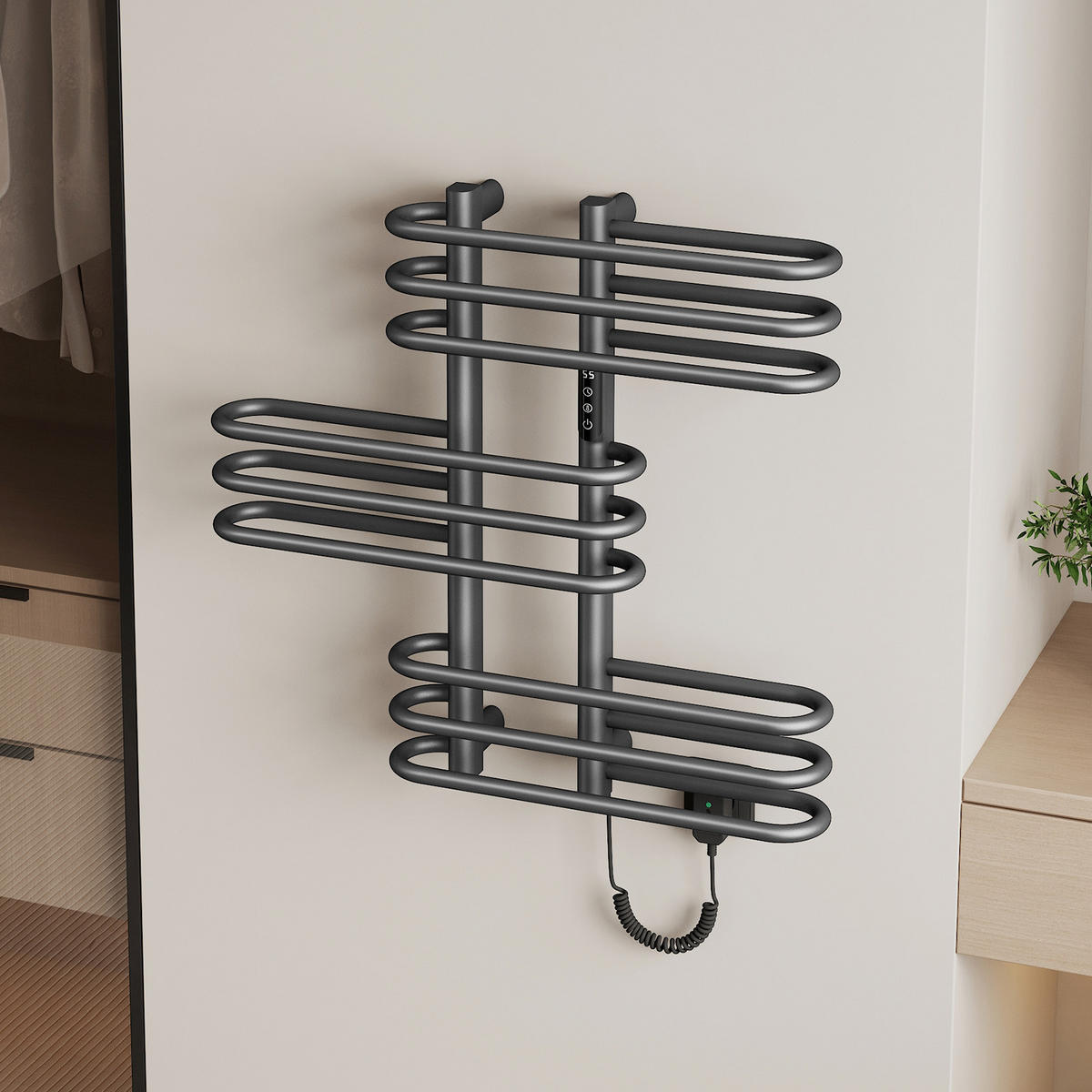HEIZKÖRPER Elektrisch - Anthrazit, Metall (66/66/16.5cm) - EMKE