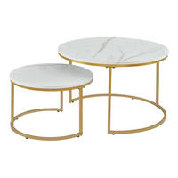 COUCHTISCH Christchurch 2er-Set - Weiß, Holzwerkstoff (80/80/45cm) - [en.casa]