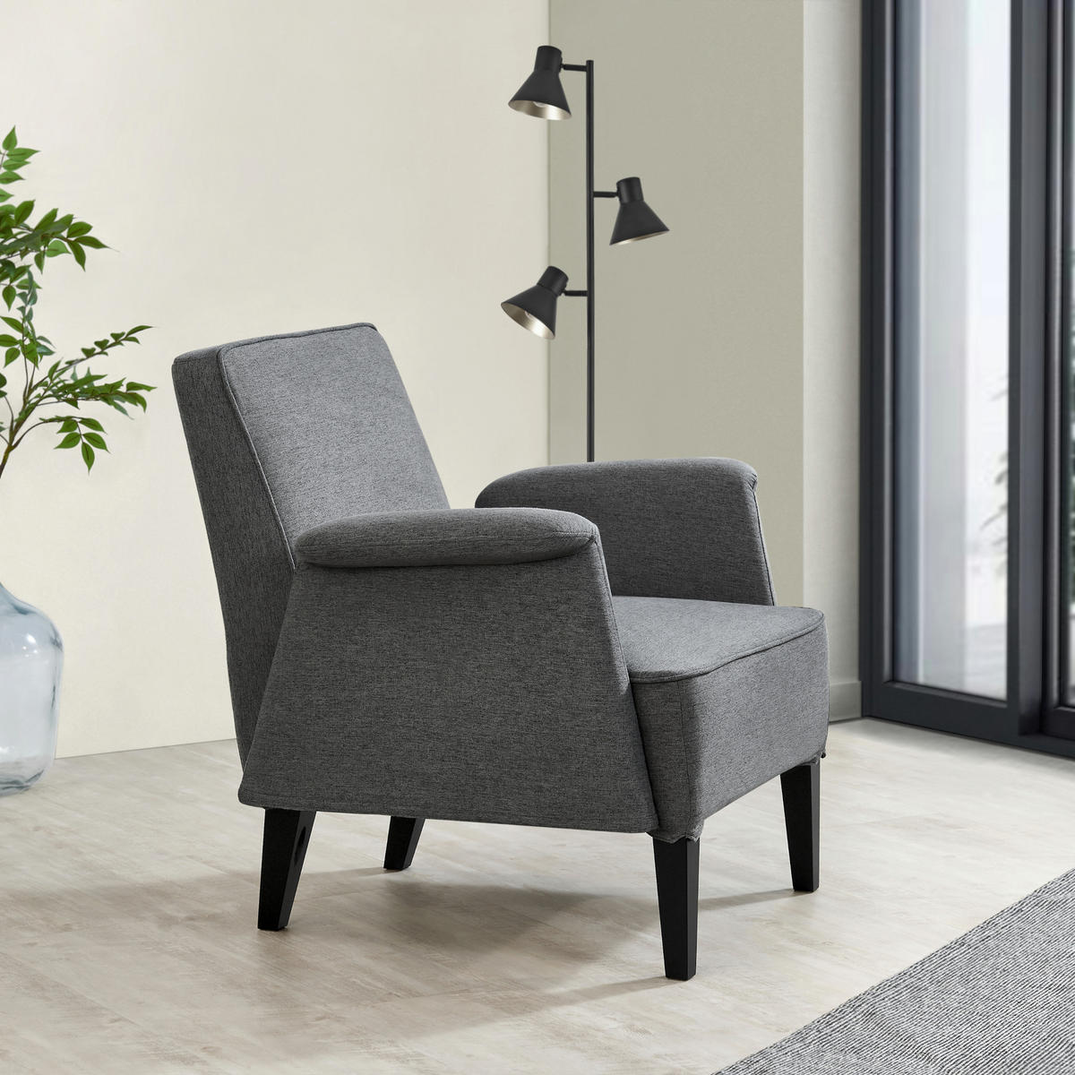 POLSTERSESSEL Diespeck Textil Steingrau - Grau, Textil (78.5/82/77cm) - [en.casa]