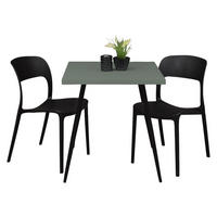 BARTISCH Ekaterina 70x70x75 schwarz matt/Pinie green matt lack - Grün, Metall (70/70/75cm) - 58aufmkessel