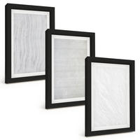 BILDER SET 3er Set - 20x30 cm Schwarzer Rahmen - Helle Sandmusterstrukturen - Schwarz, Kunststoff (20/30cm) - TULUP