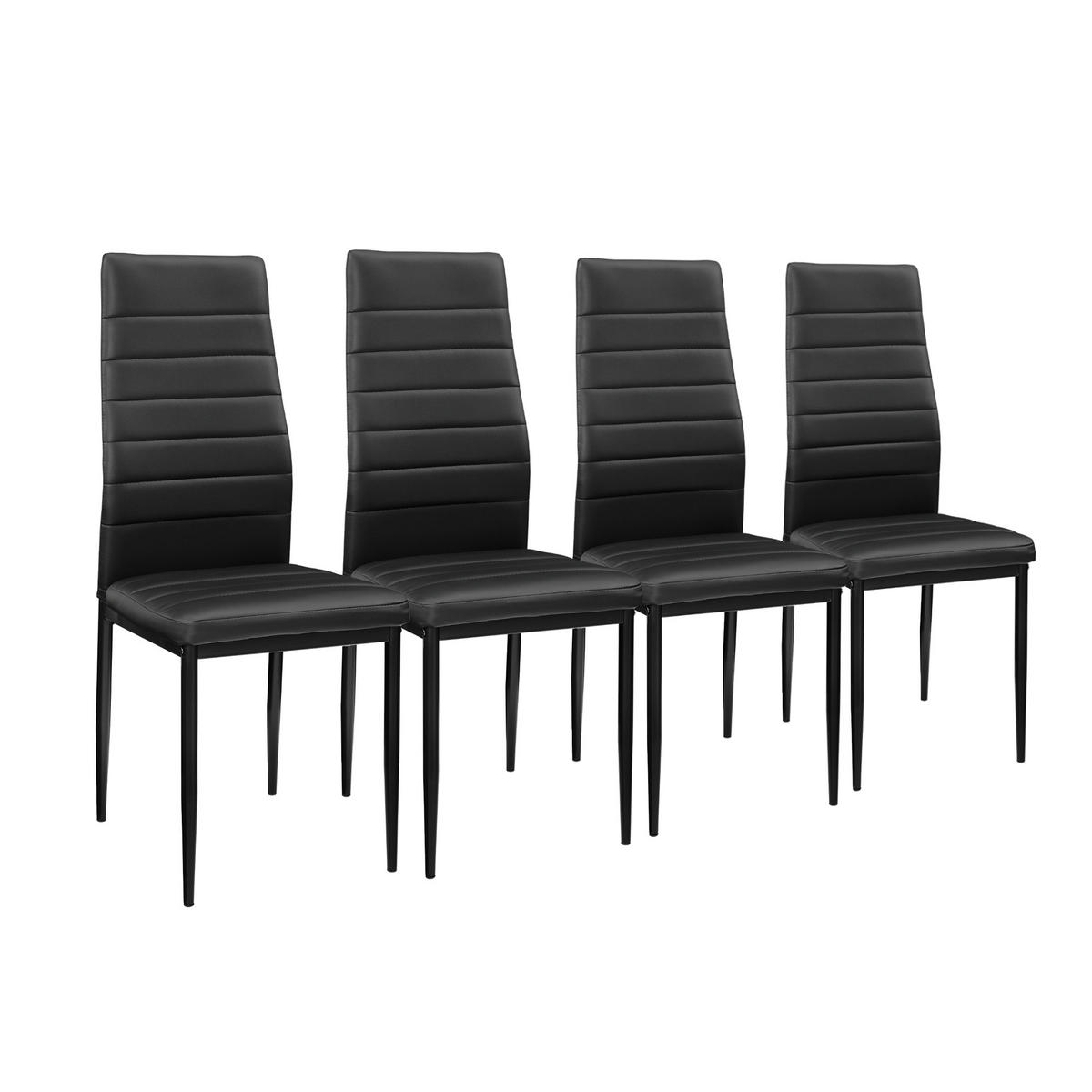 TISCHGRUPPE Bergen - Schwarz, Textil/Metall (105/75/60cm) - [en.casa]