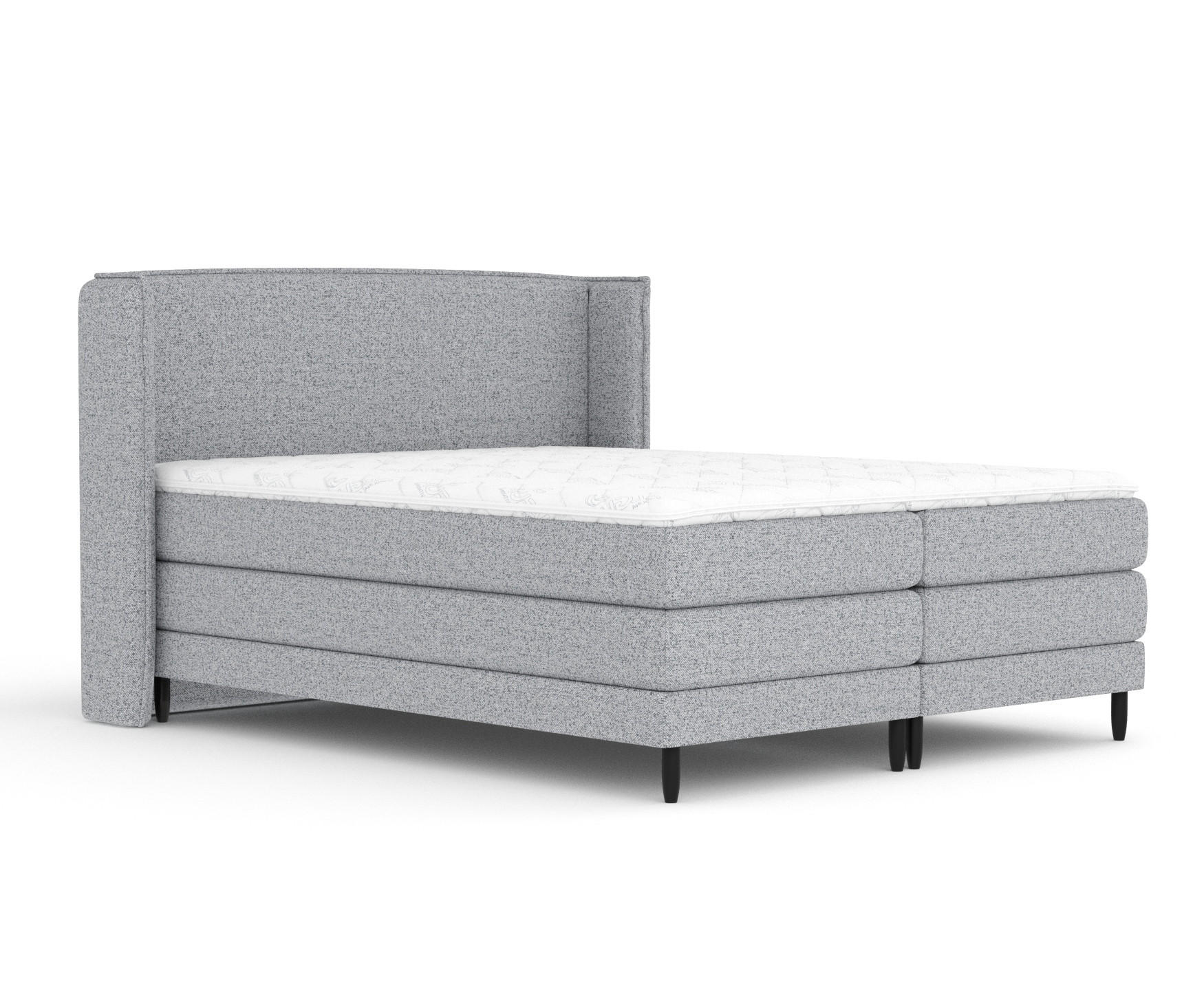 BOXSPRINGBETT Carizzo Grau 180/200 cm mit Matratze und Topper - Schwarz/Grau, Holz/Holzwerkstoff (180/200cm) - Maison de Reve