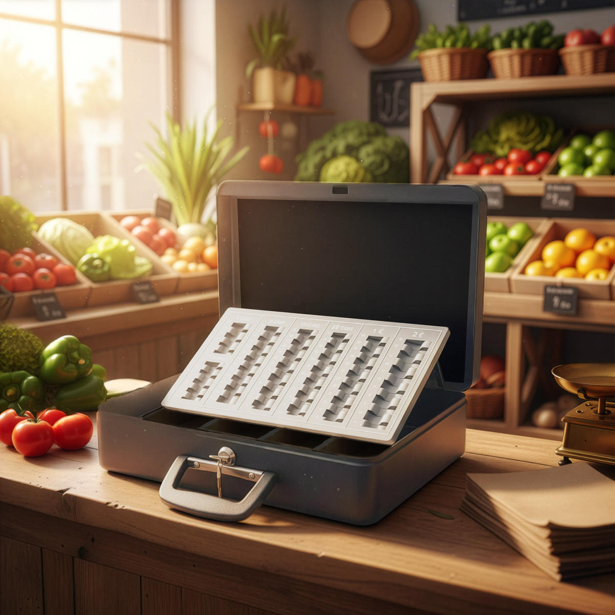 GELDKASSETTE - Grau, Kunststoff/Metall (37/10/28cm) - Relaxdays