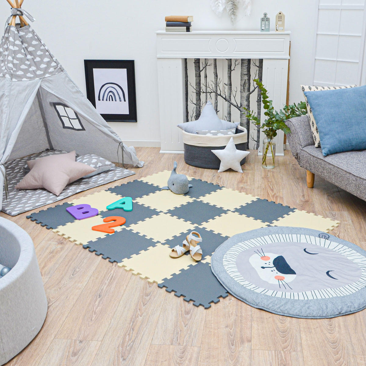 Thumbnail - Littletom Spielmatte, Mehrfarbig, Kunststoff, Rechteckig, 30x30 cm, Teppiche & Böden, Teppiche, Teppich Kinderzimmer