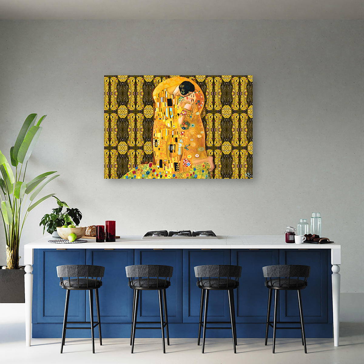 WANDBILD Erfüllung einer Frau Abstraktion 120x80cm - Gelb, Textil (120/80cm) - Feeby