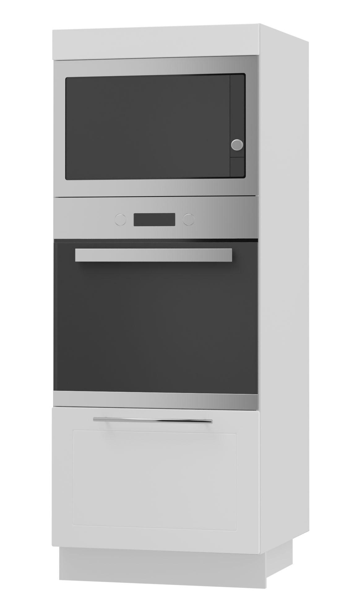 Feldmann-Wohnen Backofenhochschrank Weiß, Weiß 60x154x59 cm