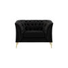 SESSEL Chesterfield Modern-Velluto 20 - Schwarz, Holz/Textil (106/74/80cm)