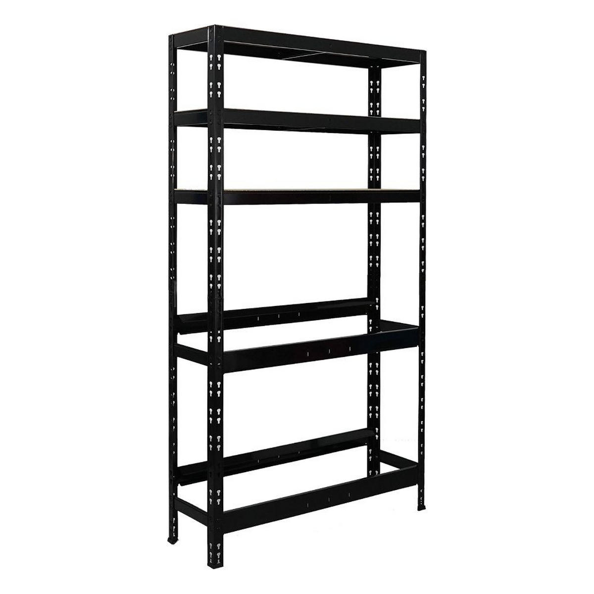 GETRÄNKEKISTENREGAL Bodensee 180x100x30 cm für 6 Kisten + 3 Boards Schwarz - Schwarz, Metall (100/180/30cm) - PROREGAL