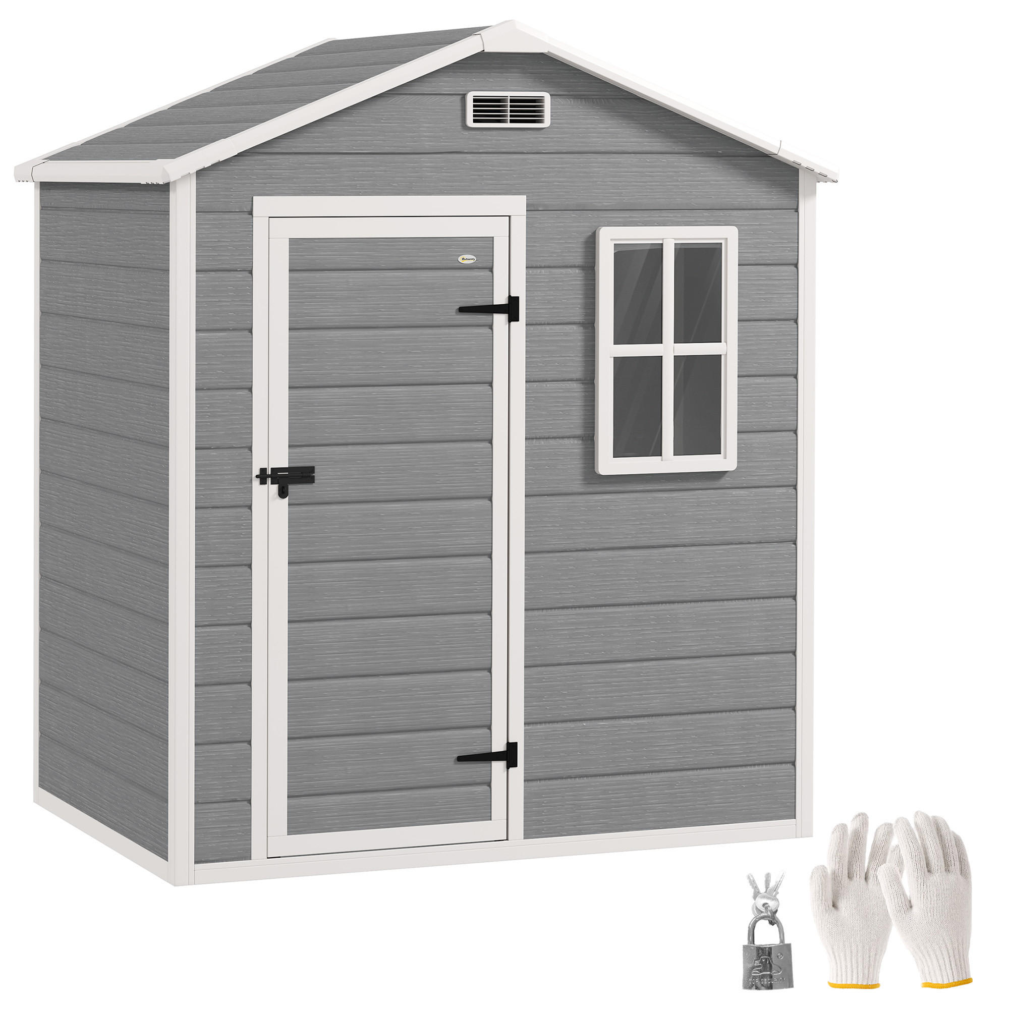 GERÄTEHAUS, Satteldach, abschließbar, 1,9m², 182x121x200cm - Multicolor, Kunststoff (121/200/182cm) - FORIOUS