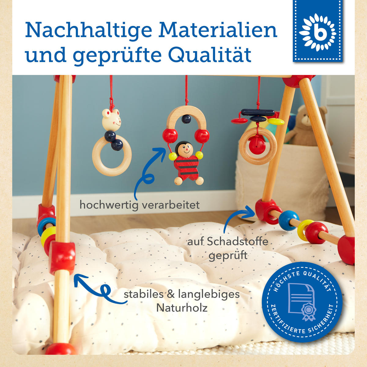 SPIELBOGEN aus Holz Babys - Rot, Holz (54/54cm) - Bieco Spielwaren