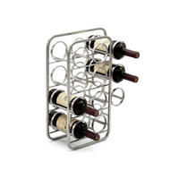 WEINFLASCHENREGAL POSITANO, Stahl, Silber, 34 x 15 x 47 cm - Silberfarben, Metall (34/47/15cm) - KADIMA DESIGN