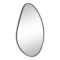 NÁSTĚNNÉ ZRCADLO Orland - černá, kompozitní dřevo (46/82/3cm) - [en.casa]