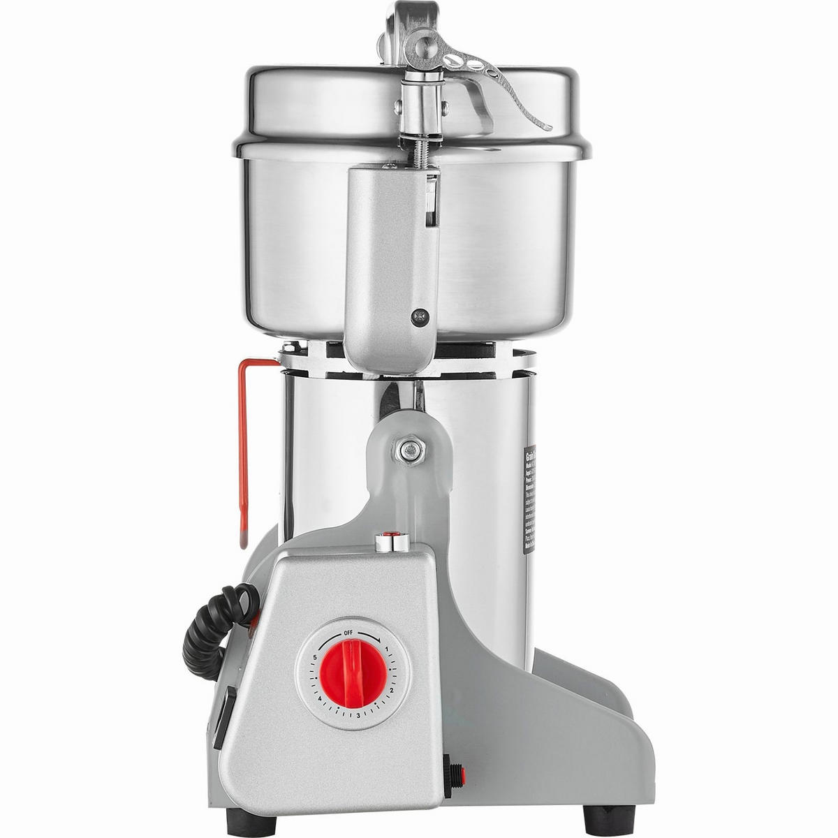 GETREIDEMUHLE Elektrische 500g, 270 GRAD SCHWENKBAR für trockene Lebensmittel - Silberfarben, Metall (24/28.01/42.01cm) - Rolipo