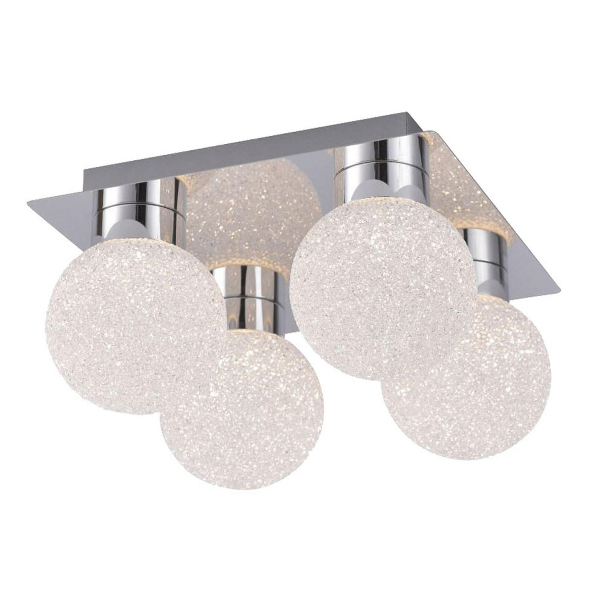 LED DECKENLEUCHTE Kugeln Silber Chrom - Silberfarben, Metall (25/25/15cm)