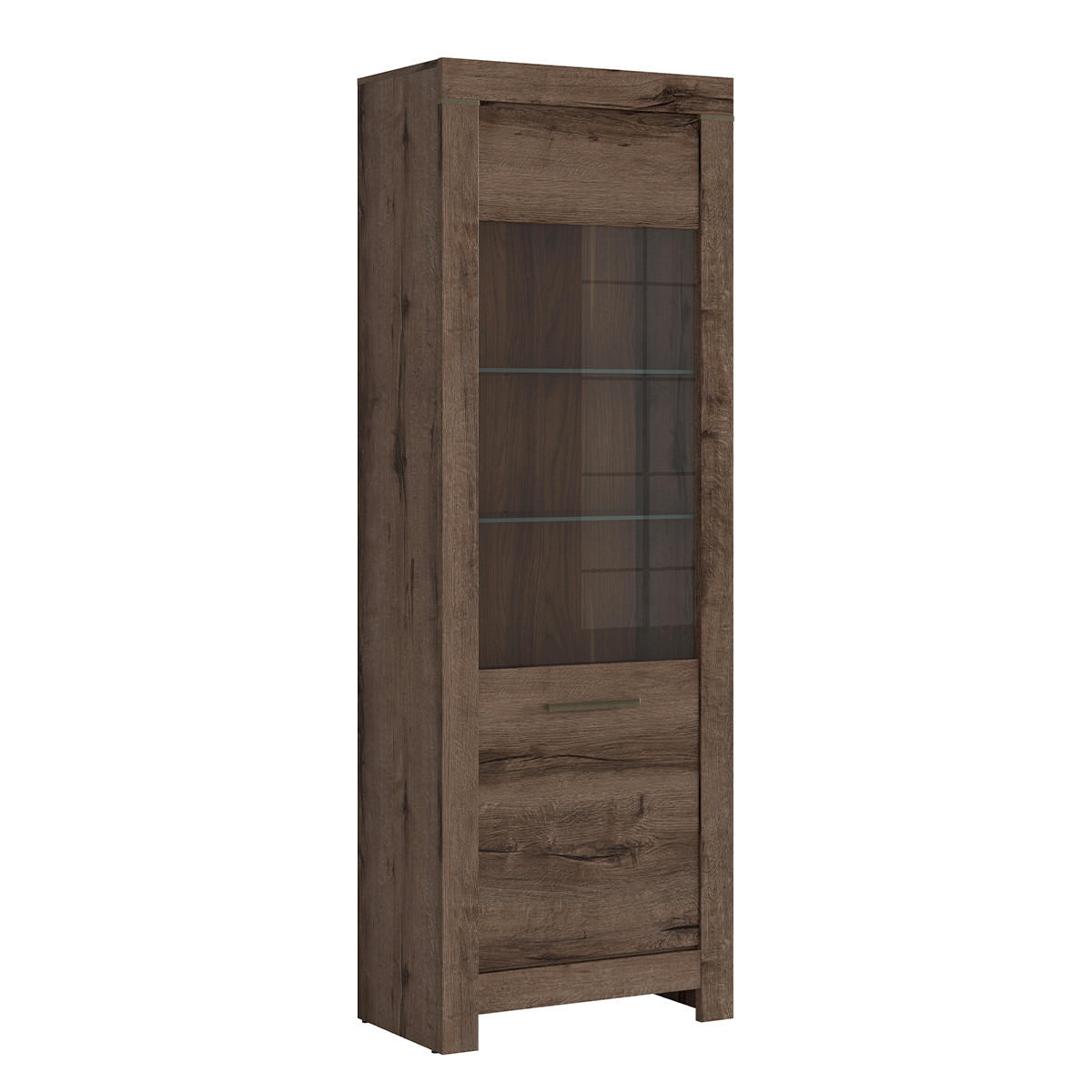 VITRÍNA Adam Tmavé dřevo - hnědá, kompozitní dřevo (68/196/39cm) - Petits-meubles