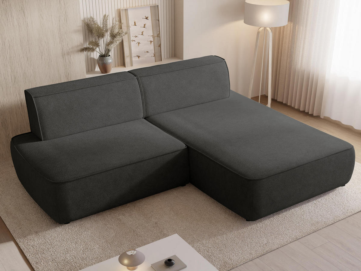 ECKSOFA Zuno, Seite: Rechts - Schwarz/Grau, Holz/Kunststoff (254/162cm) - MIRJAN24