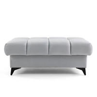 POUF PUDDING 110 x 60 cm Velours Hellgrau - Hellgrau/Schwarz, Holz/Textil (110/43/60cm) - Muffo