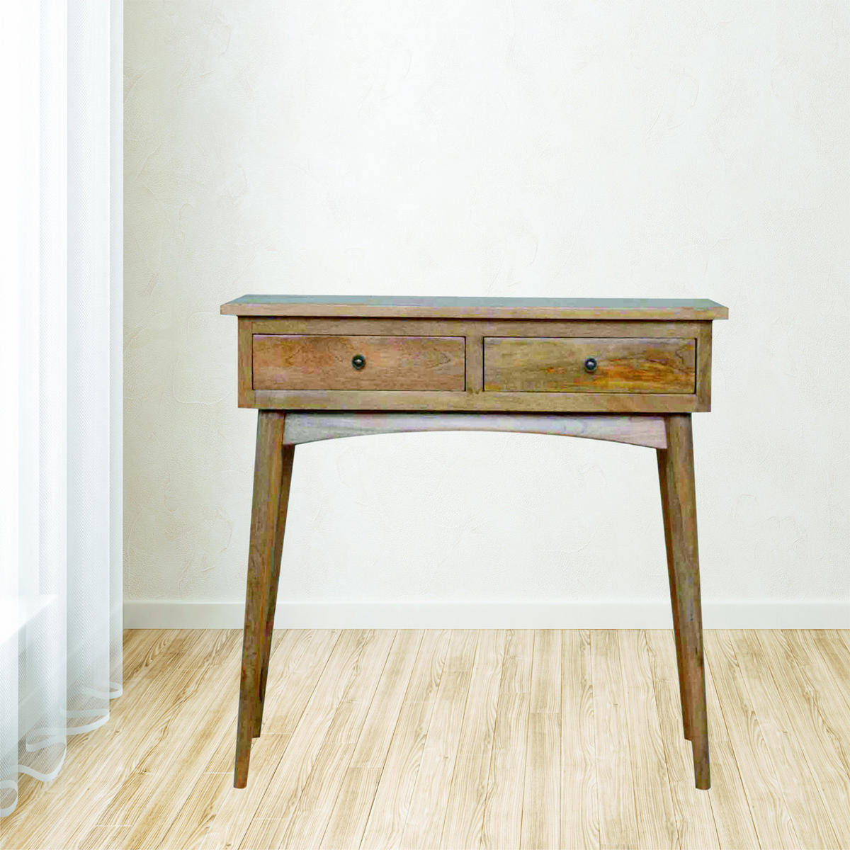 KONSOLENTISCH FÜR DEN FLUR MIT 2 SCHUBLADEN - Beige/Messingfarben, Holz/Metall (40/90/78cm) - Artisan Furniture