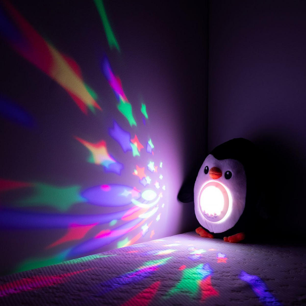 MUSIKSPIELZEUG Spieluhr-Plüschtier PIL0251 schwarz 100% Polyester, LED-Projektor, Licht, Lautstärke, Lernspielzeug - Schwarz, Textil (22/25/15cm) - Chipolino