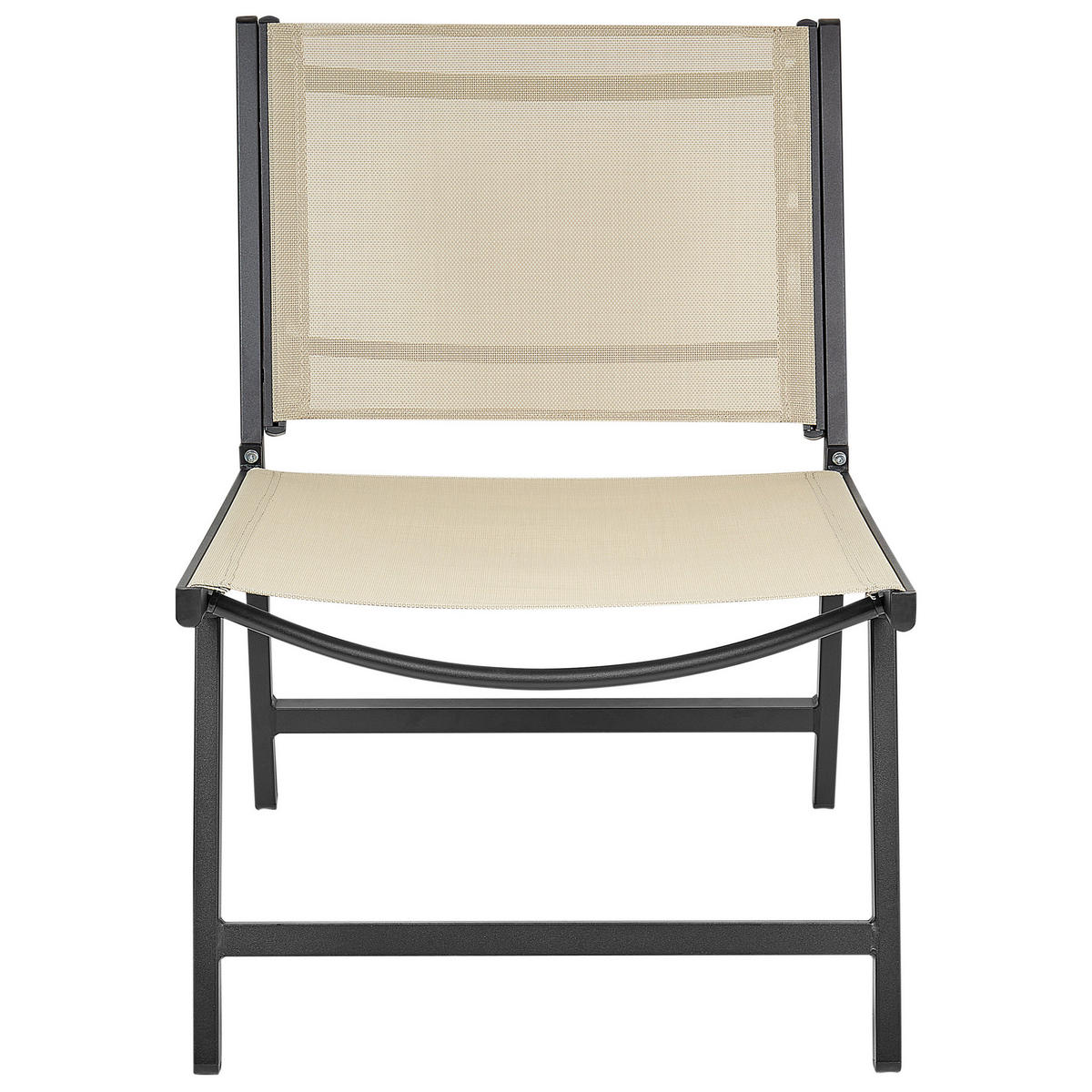 GARTENSTUHL Beige-Schwarz Marceddi - Beige/Schwarz, Textil (54/70/60cm) - Beliani