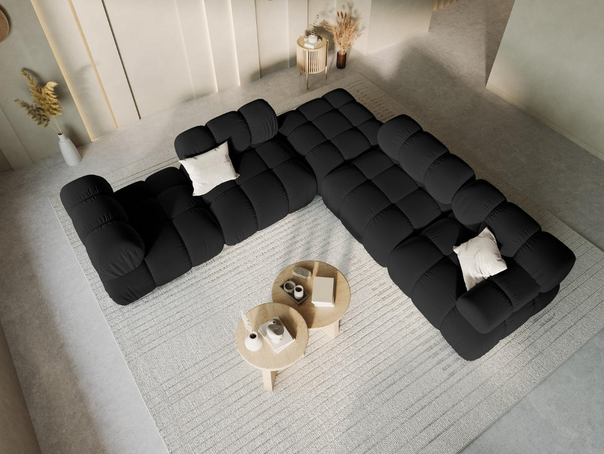 MODUL rechts Bellis aus Samt schwarz - Schwarz, Textil (94/70/94cm) - Micadoni