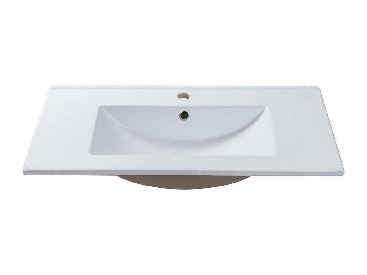 EINBAUWASCHBECKEN rechteckig - 81 x 46,5 cm - Keramik - Weiß - MOTIAC - Weiß, Keramik (81/17/46.5cm) - Vente-Unique