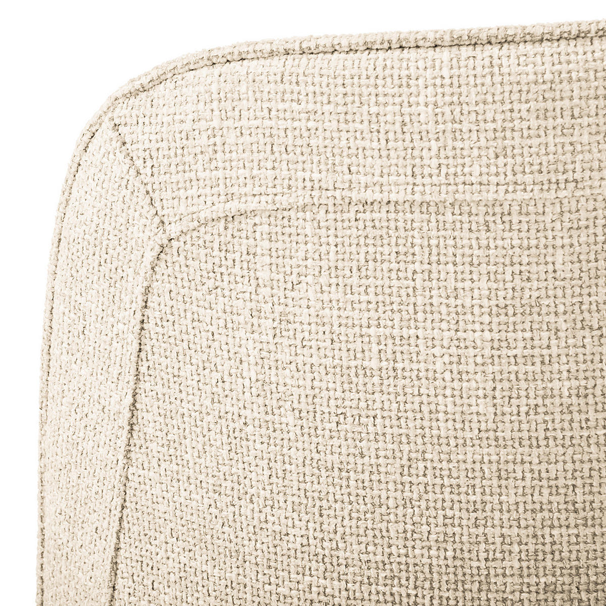 POLSTERSTUHL - Strukturstoff / Stahl, 2er-Set - Creme/Schwarz, Metall (57/85/52cm) - home24