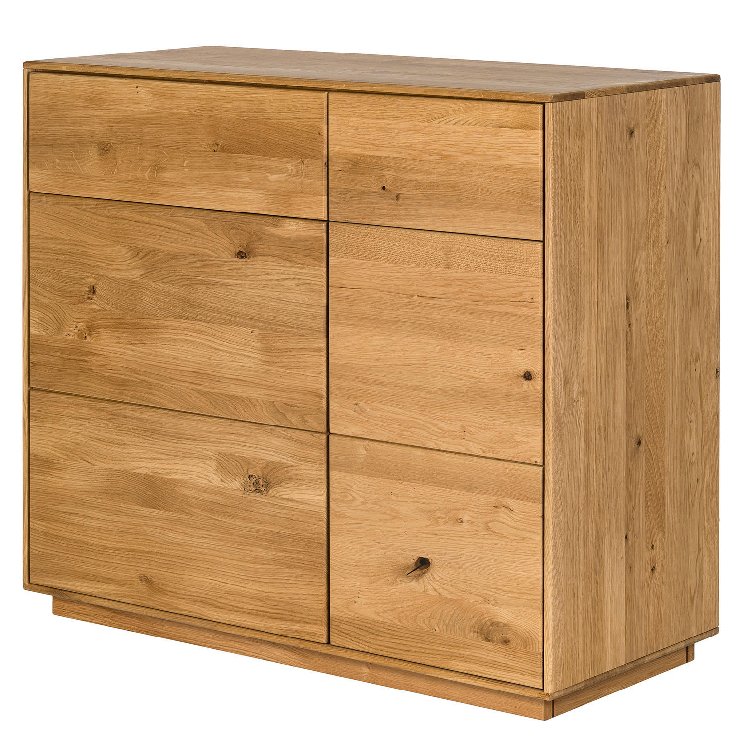 MASSIVE KOMMODE - Wildeiche - Braun, Holz (99/89/44cm) - home24