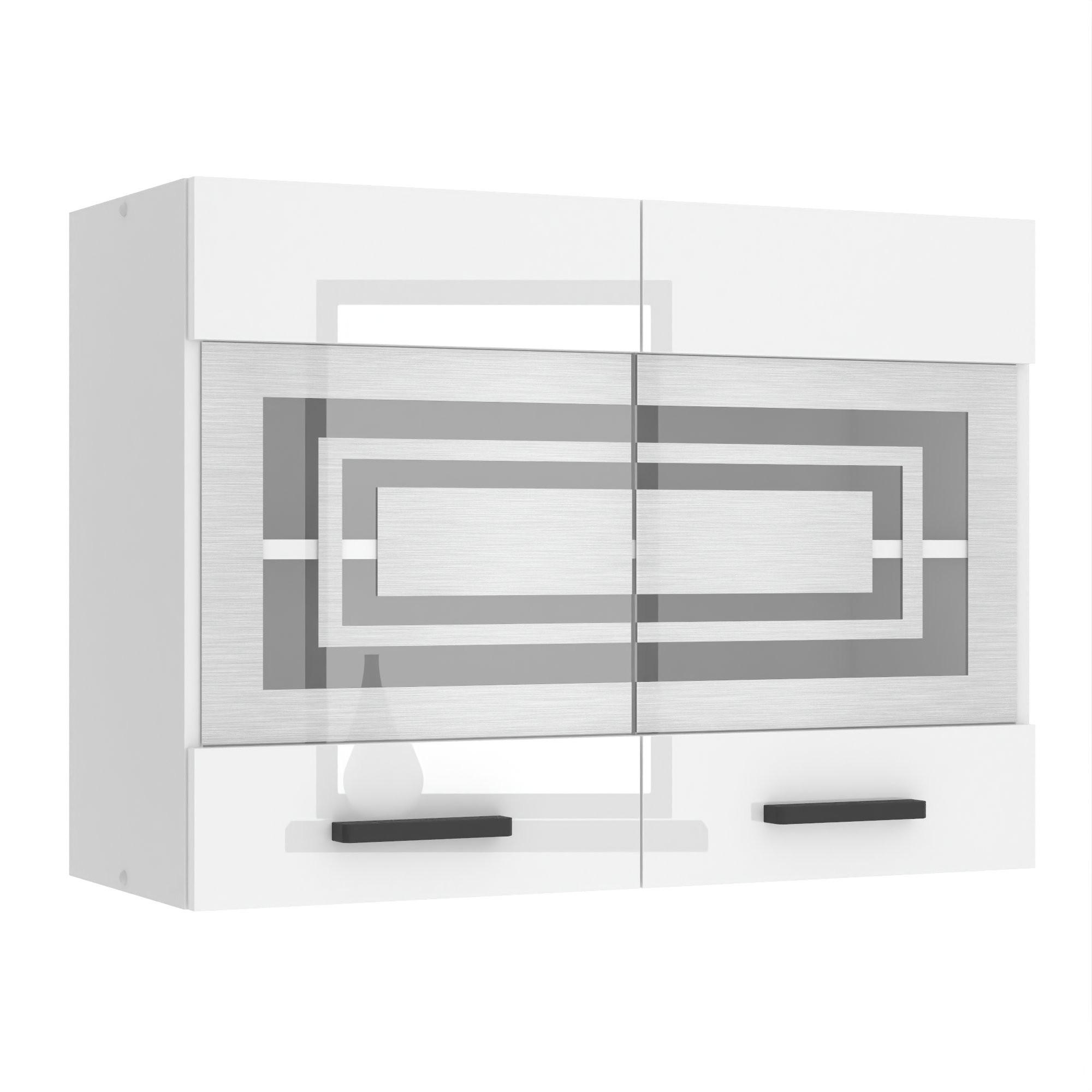 HÄNGESCHRANK SGW 80 cm, mit 2 Türen, Weiß Hochglanz - Weiß, Holz (80/58/29.6cm) - B BELINI GROUP