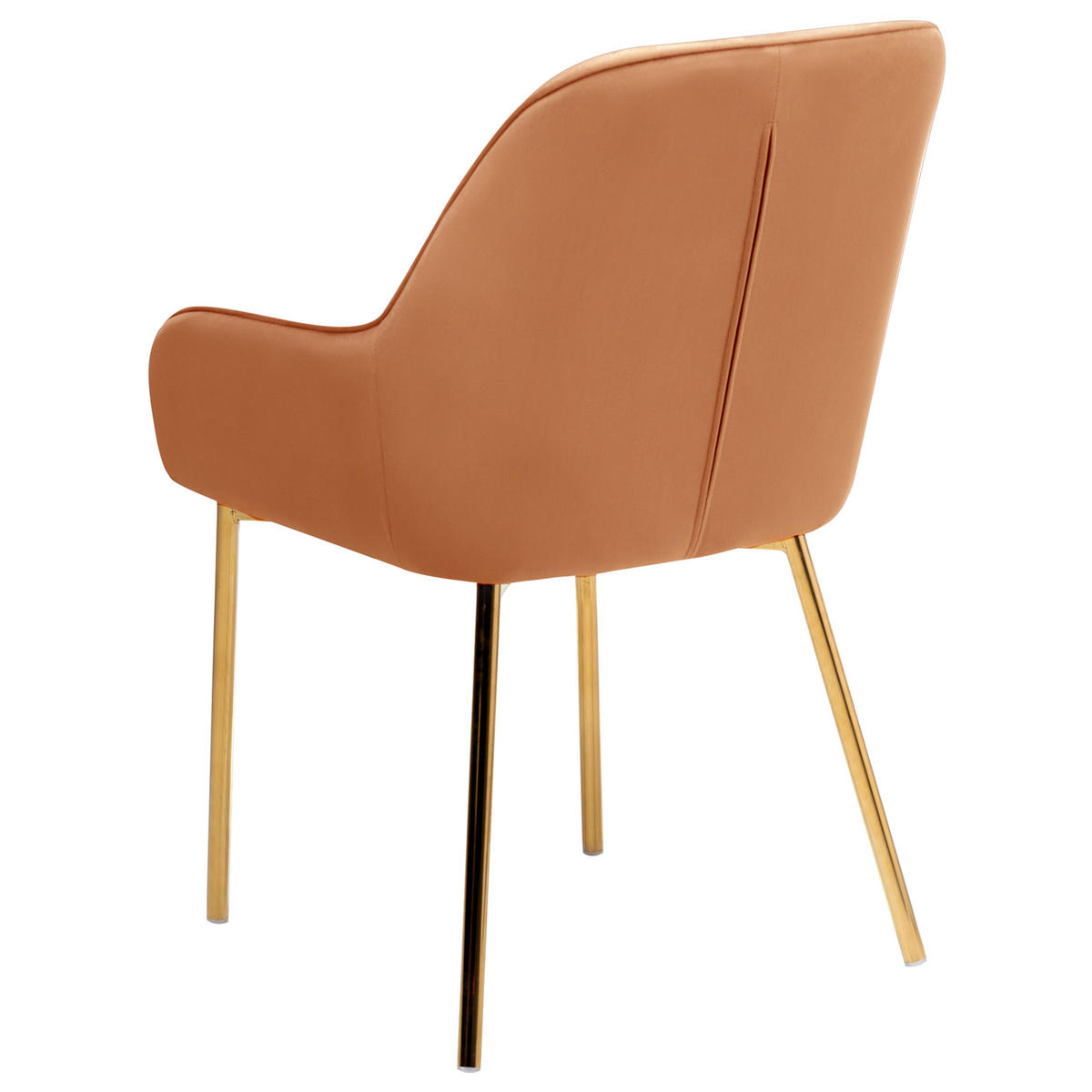 ESSZIMMERSTUHL 2er-Set Orange Loverna - Goldfarben/Orange, Textil (54/87/63cm) - Beliani