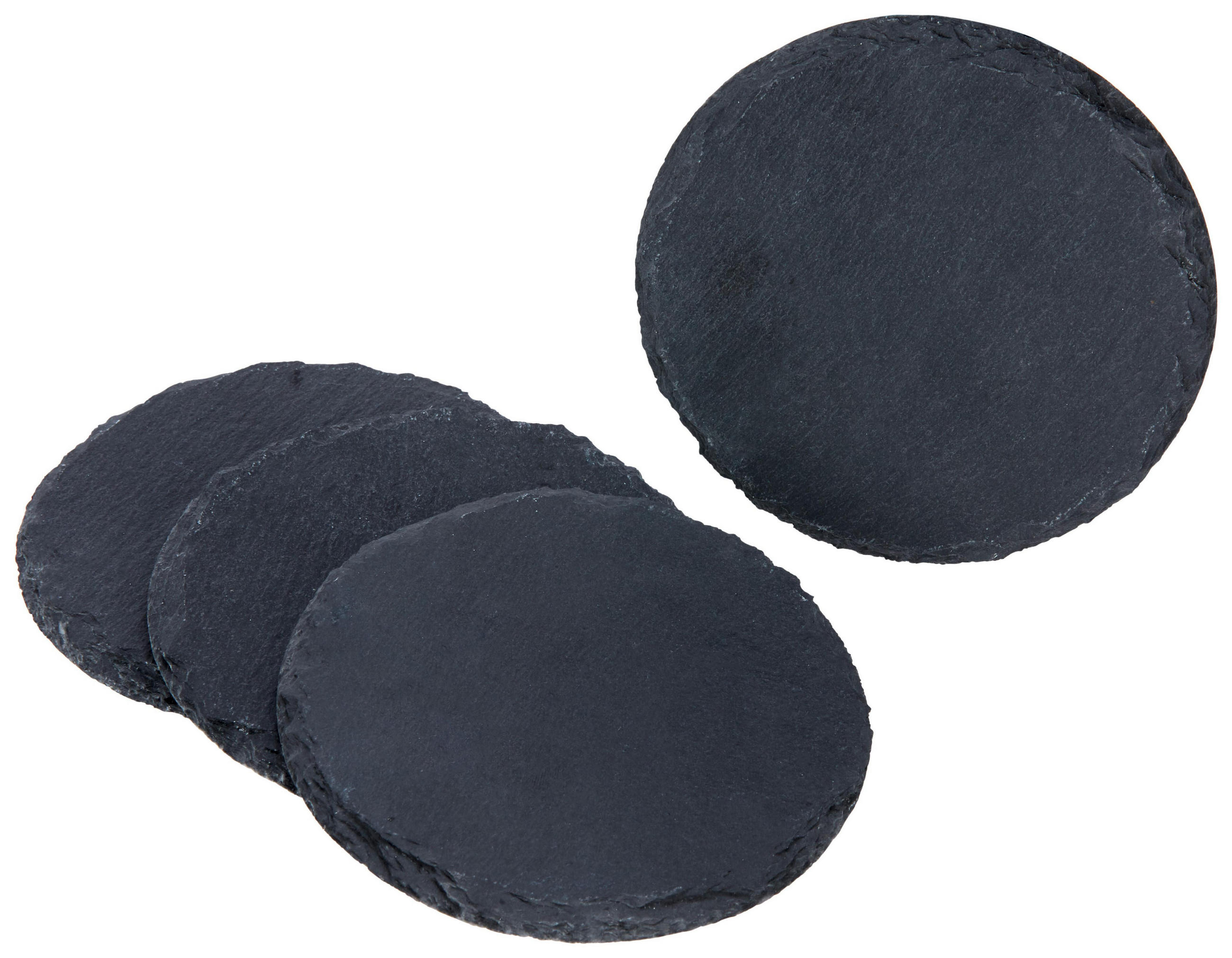 UNTERSETZERSET Stoney in Schwarz, 4-teilig - Schwarz, Kunststoff (10/10cm) - Zandiara