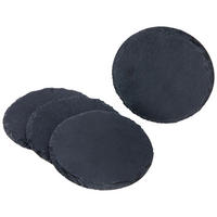 UNTERSETZERSET Stoney in Schwarz, 4-teilig - Schwarz, Kunststoff (10/10cm) - Zandiara