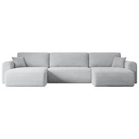 WOHNLANDSCHAFT mit Schlaffunktion und Bettkasten ORRO-U - 362x145x83 cm Grau Cord - Schwarz/Grau, Holzwerkstoff/Kunststoff (362/83/145cm) - ALTDECOR