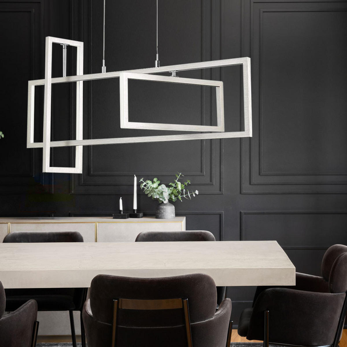 LED HÄNGELAMPE Metall Silber - Silberfarben, Metall (83/15/150cm)