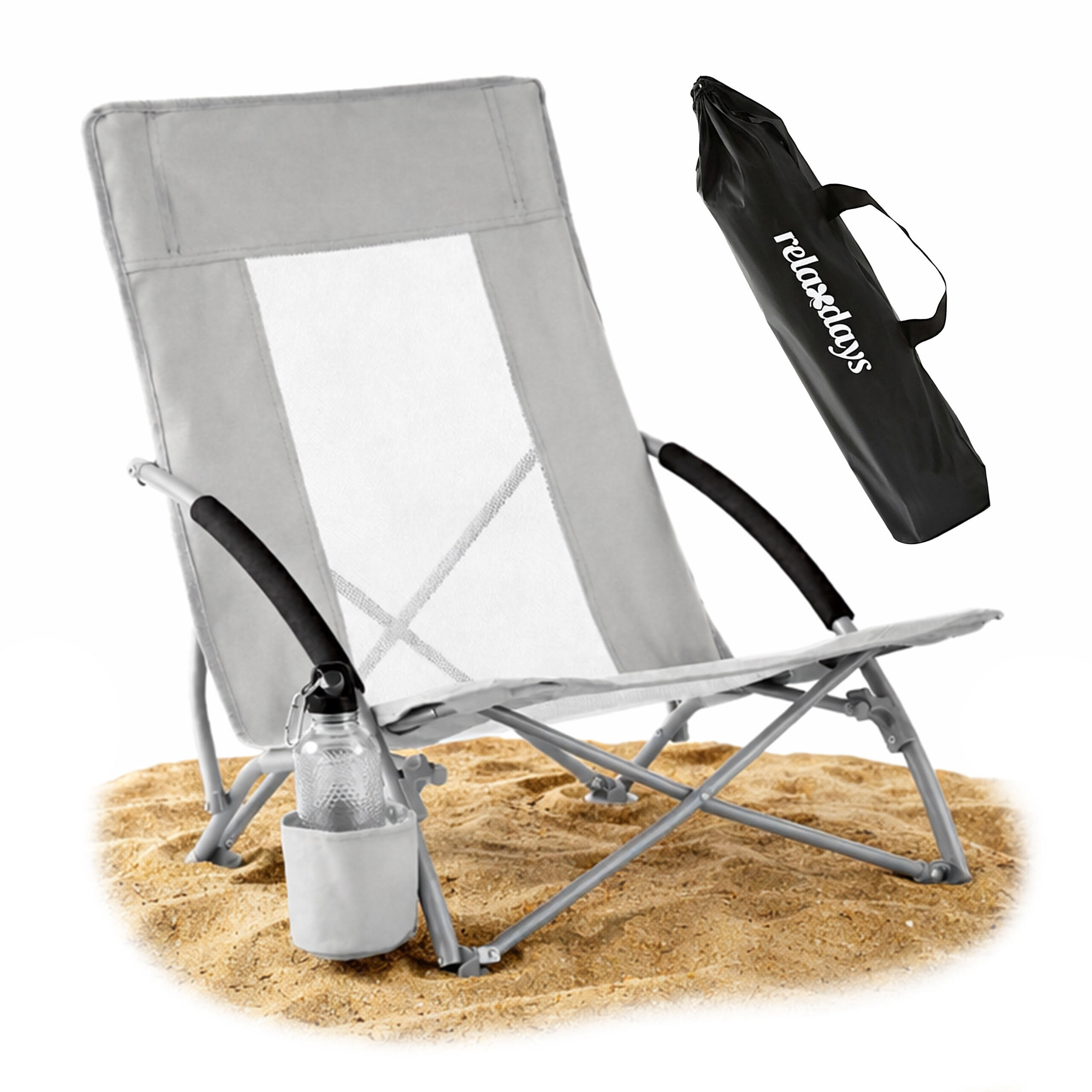 STOLICA - siva, tekstil/metal (55/67/58cm) - Relaxdays