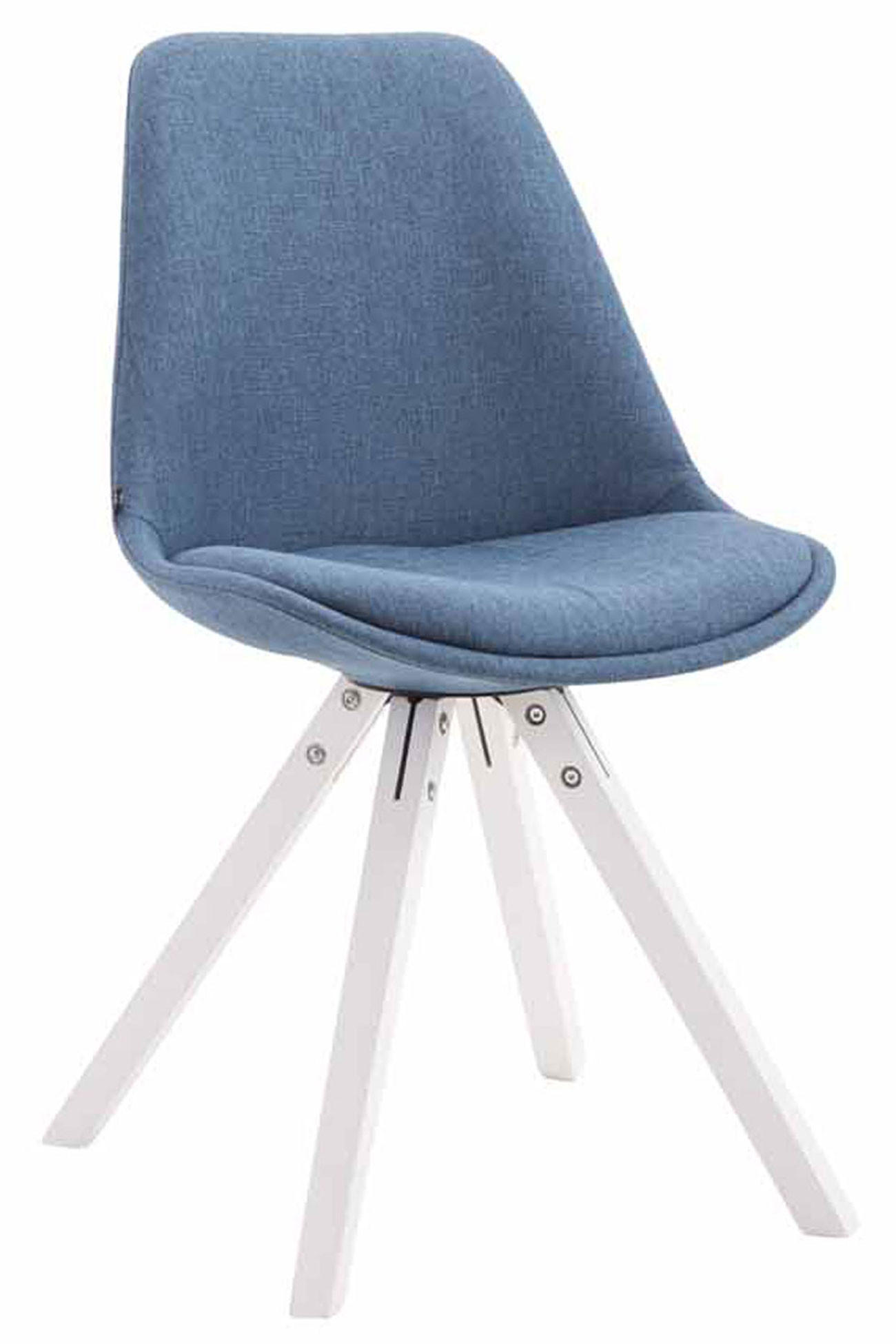 STUHL Stoff blau - Blau/Weiß, Holz/Textil (48/84/56cm) - CLP
