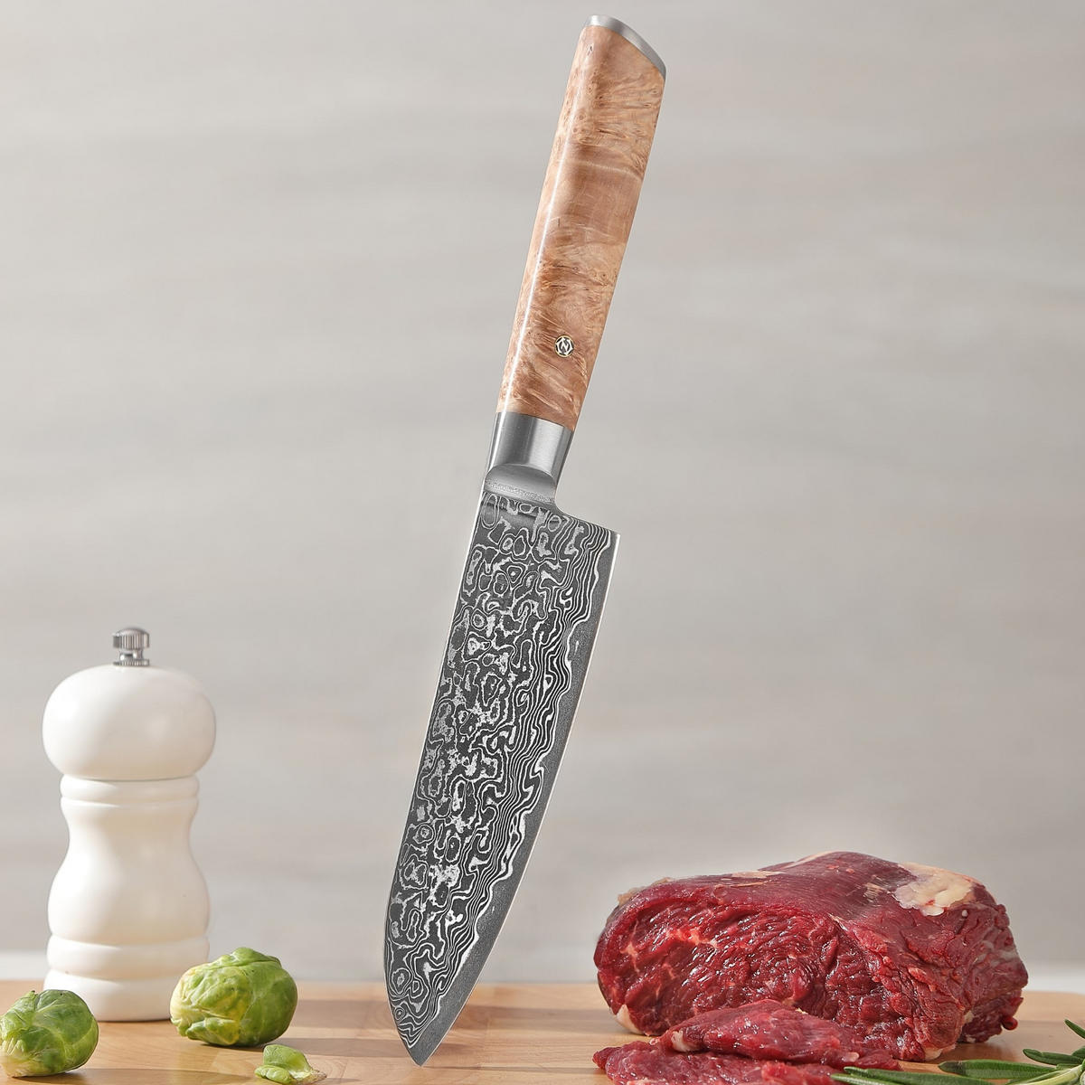 MESSER-SET 3-TEILIG 8–17 cm - Birkefarben, Holz/Metall - Zayiko