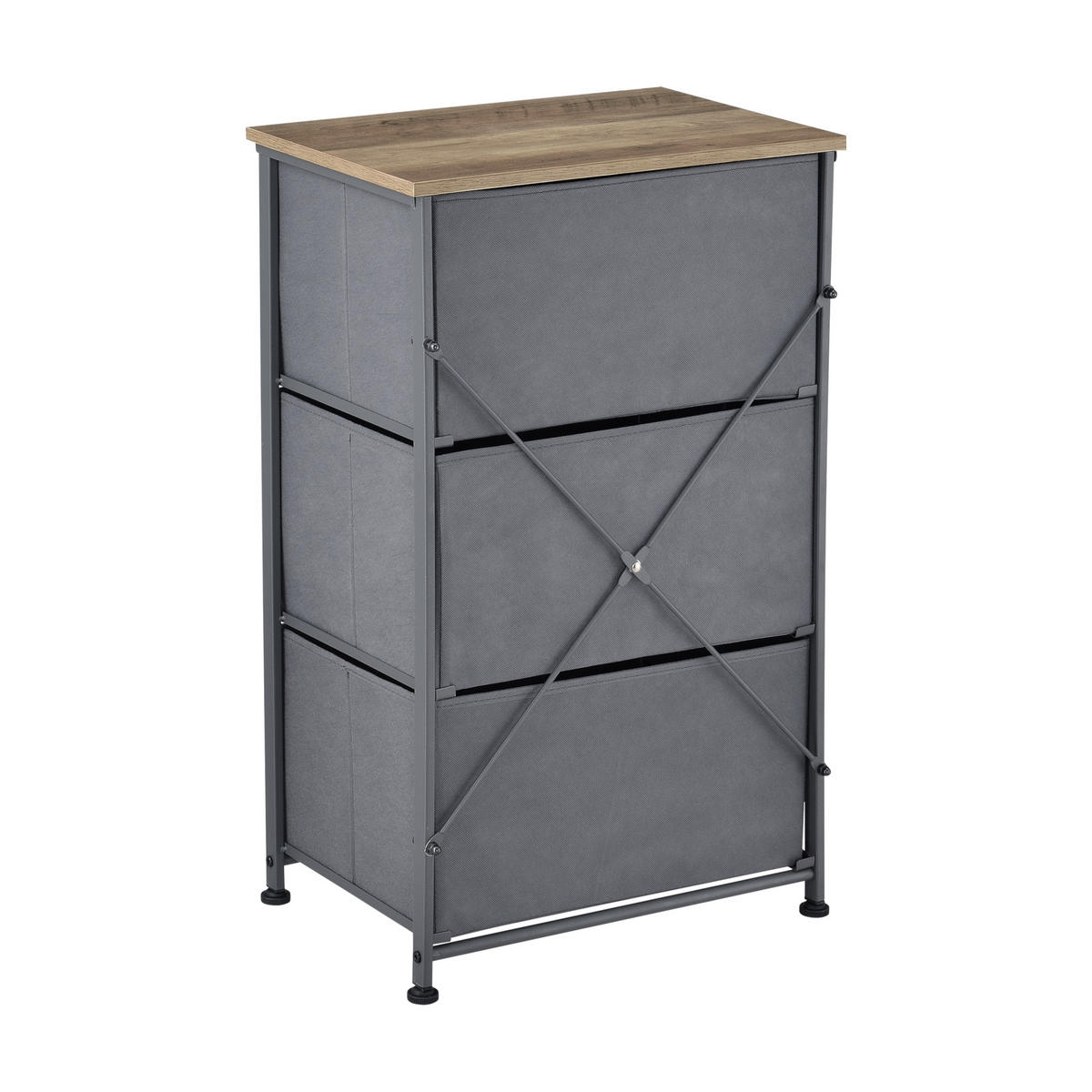 KOMMODE - Braun/Grau, Holzwerkstoff/Textil (45/73/30cm) - pro.tec