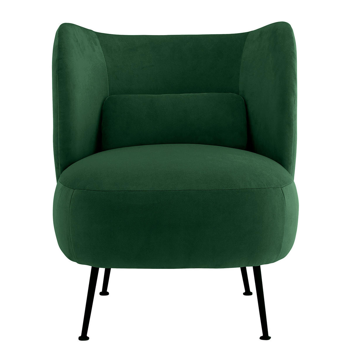 LOUNGESESSEL - Dunkelgrün/Schwarz, Textil/Metall (61/72/71cm) - home24